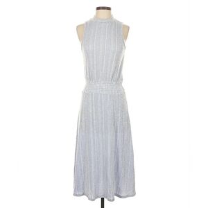 Caution to the Wind Women's Small Gray Ribbed Mock Neck Dress